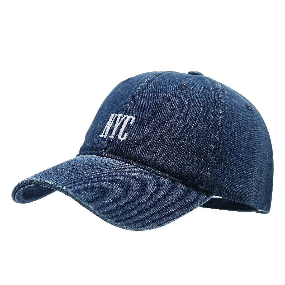 New American Retro Denim Alphabet Peaked Cap