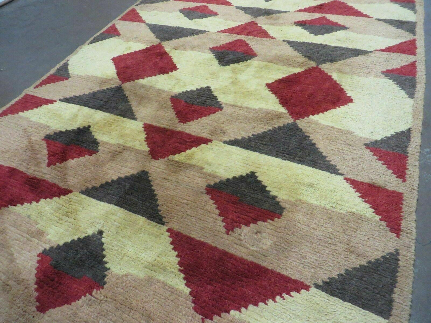 USED 6' X 8' Handmade Tibetan Nepal Chinese Wool Rug Art Deco Contemporary Modern