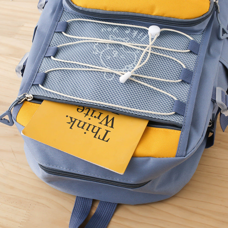 New Backpack Lightweight And Large Capacity Student Schoolbag Four-piece Set