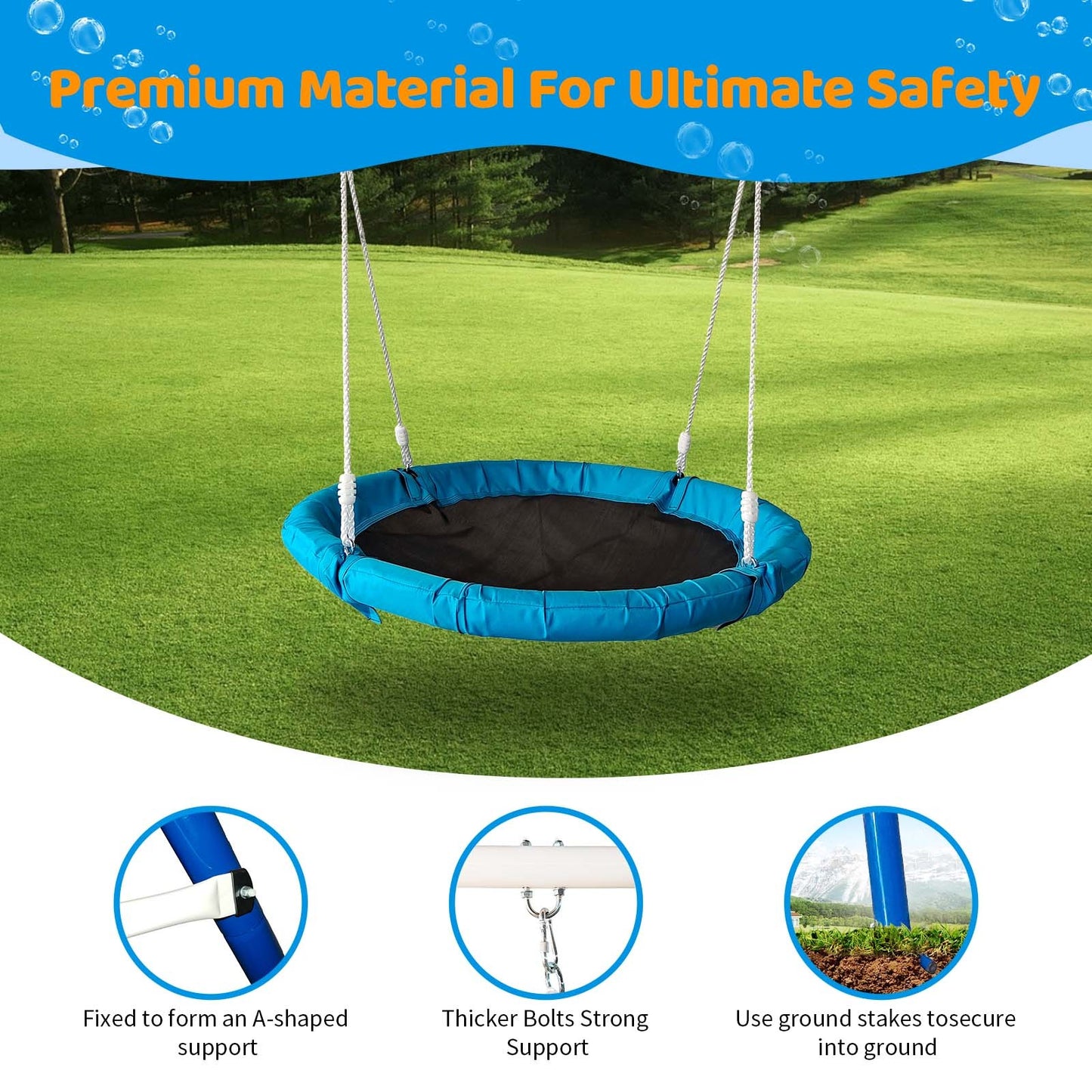 NEW Outdoor Kids Children Playground Metal Swing Set Outdoor Play Equipment