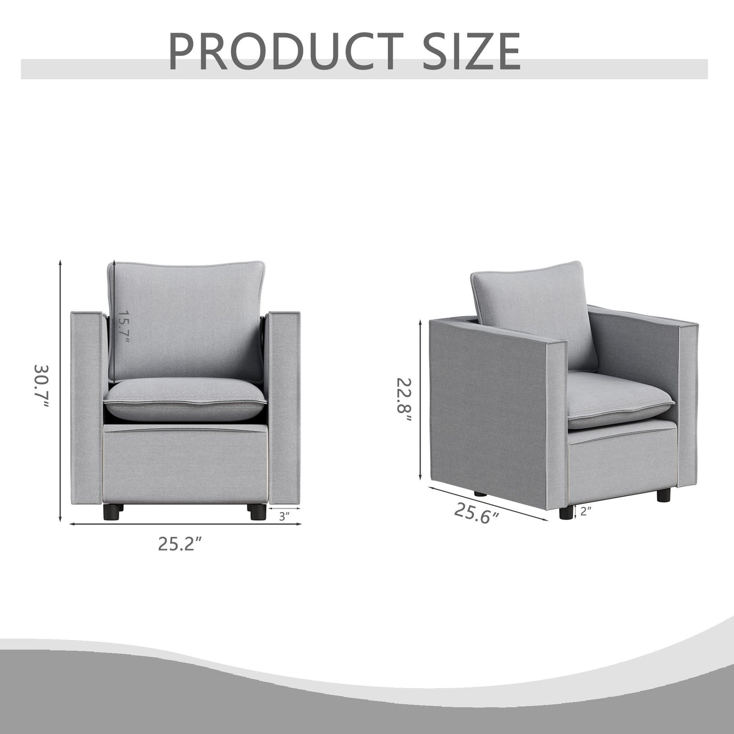 NEW Decorative Breathable Seat Cushion Comfortable Gray Single Cushion Armchair Sofa Chair