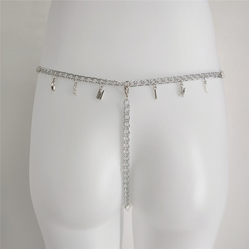 New Exy Women Custom Thong With Letter Name Personality G-String Panties Underwear Waist Body Chain Lace Thongs Jewelry Gift