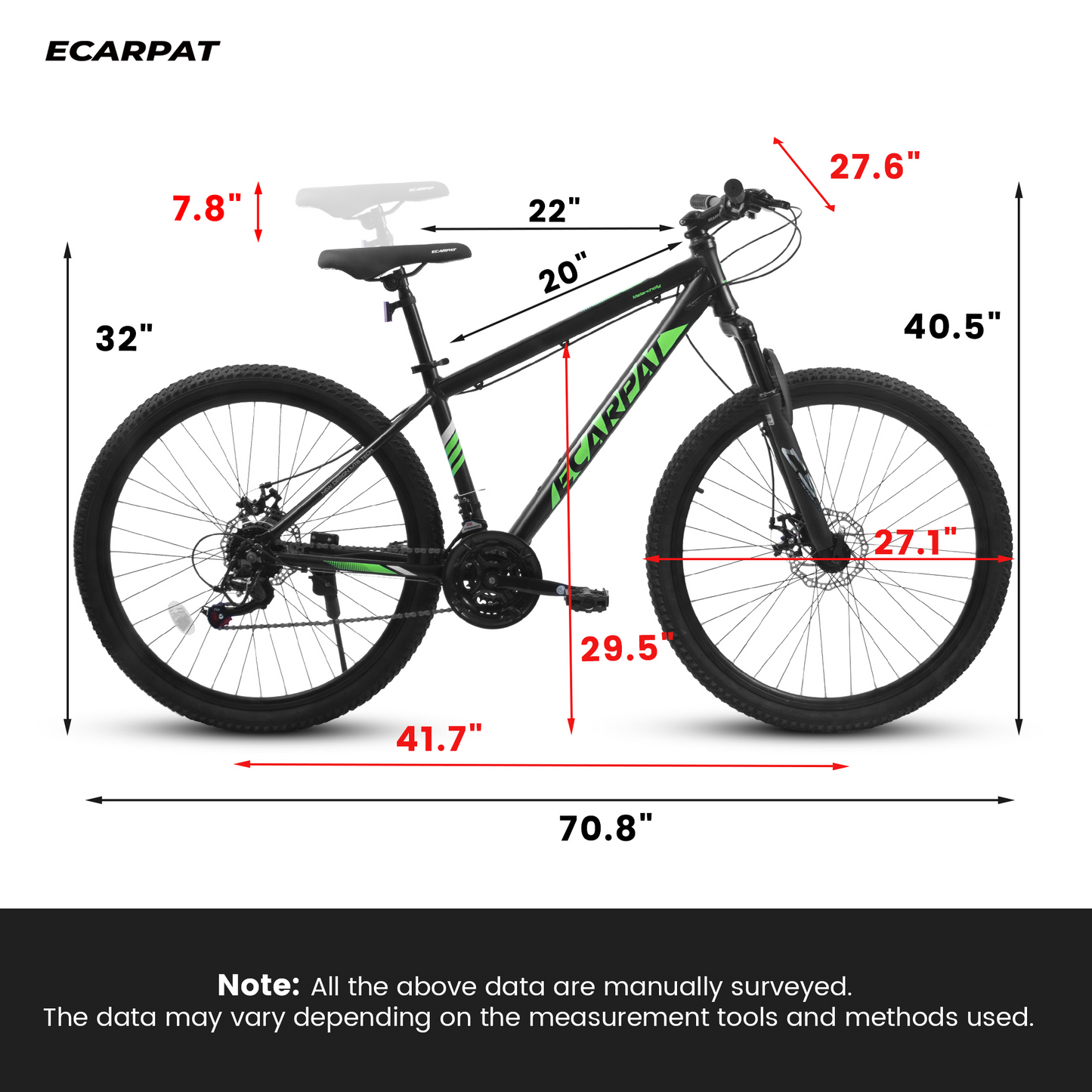 NEW A27366 27 Inch Mountain Bike 21 Speed, Suspension Fork, Aluminum Frame Disc Brake, Mountain biking for both men and women.