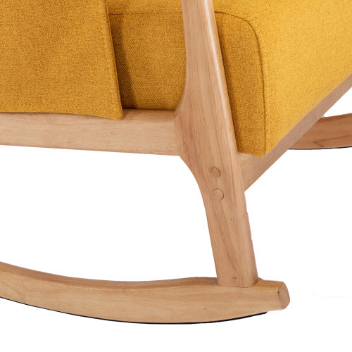 NEW Comfortable Rocking Chair With Footrest In Linen