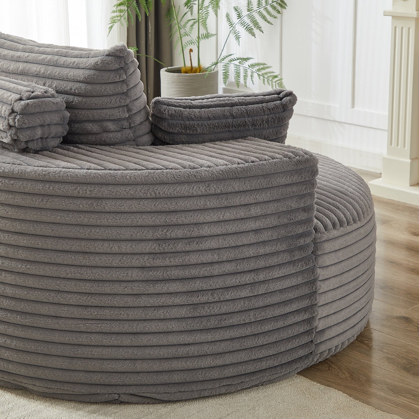 NEW 55''L Corduroy Sponge Single Sofa Fluffy Modern Sleeper Chair