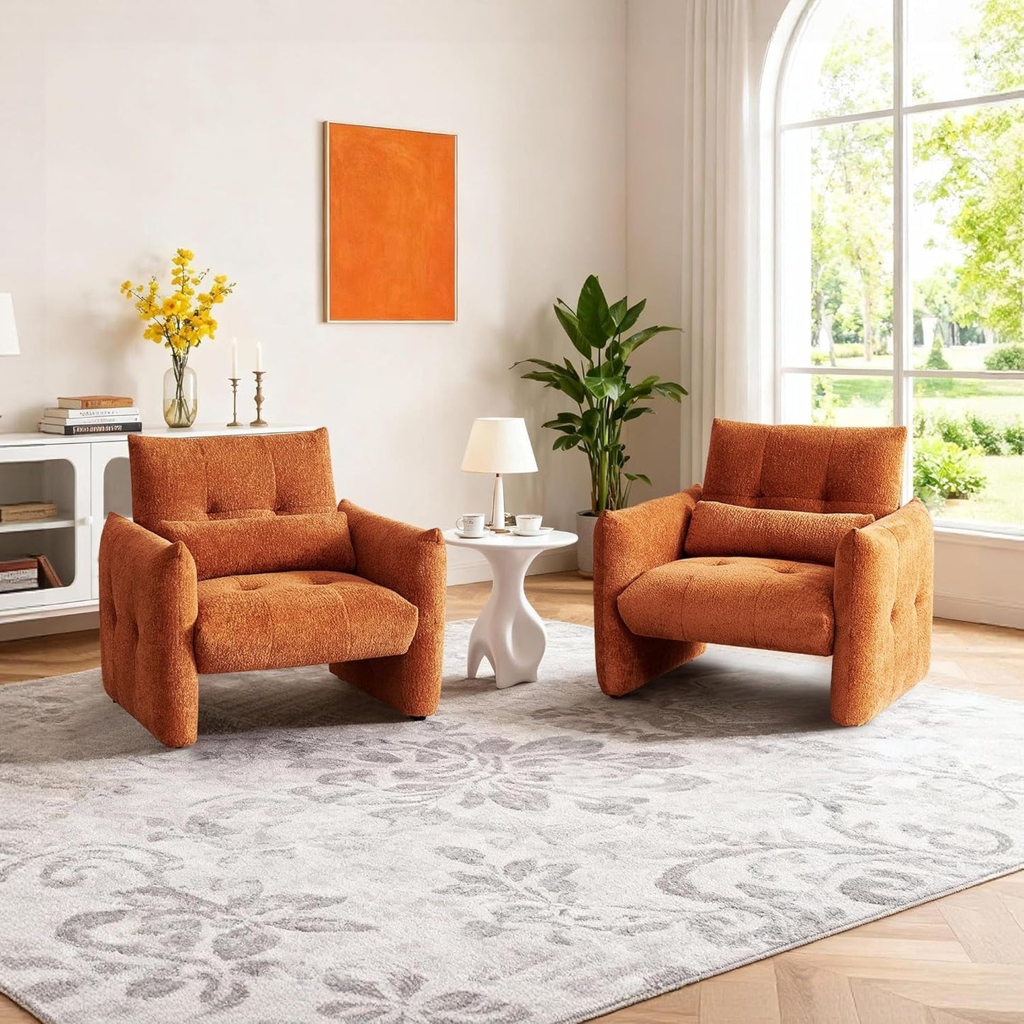 NEW Taupe Sherpa Upholstered Accent Arm Chair Luxurious