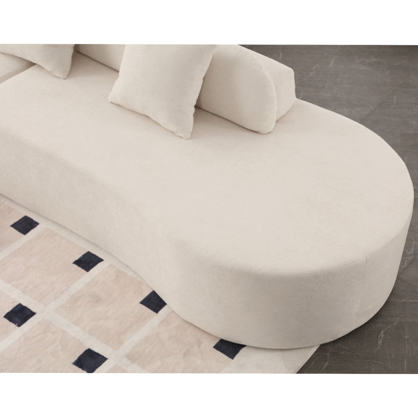 NEW Modern Living Room Curved Combination Terrycloth Fabric Sofa