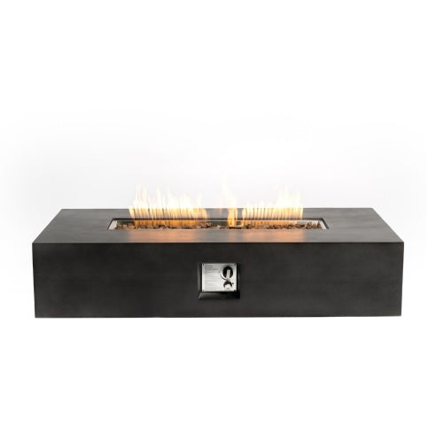 NEW 50000 BTU Large Rectangular Stone Gas Fire Pit With Lava Canopy