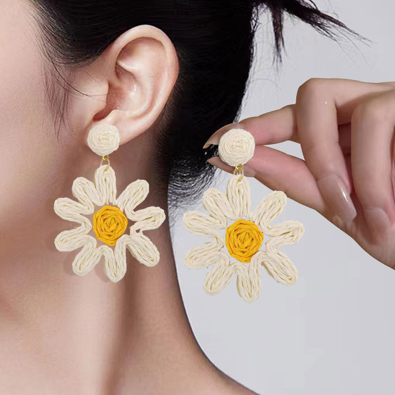 New High-grade Silver Pin Earrings Women's Bohemian Style Ornament