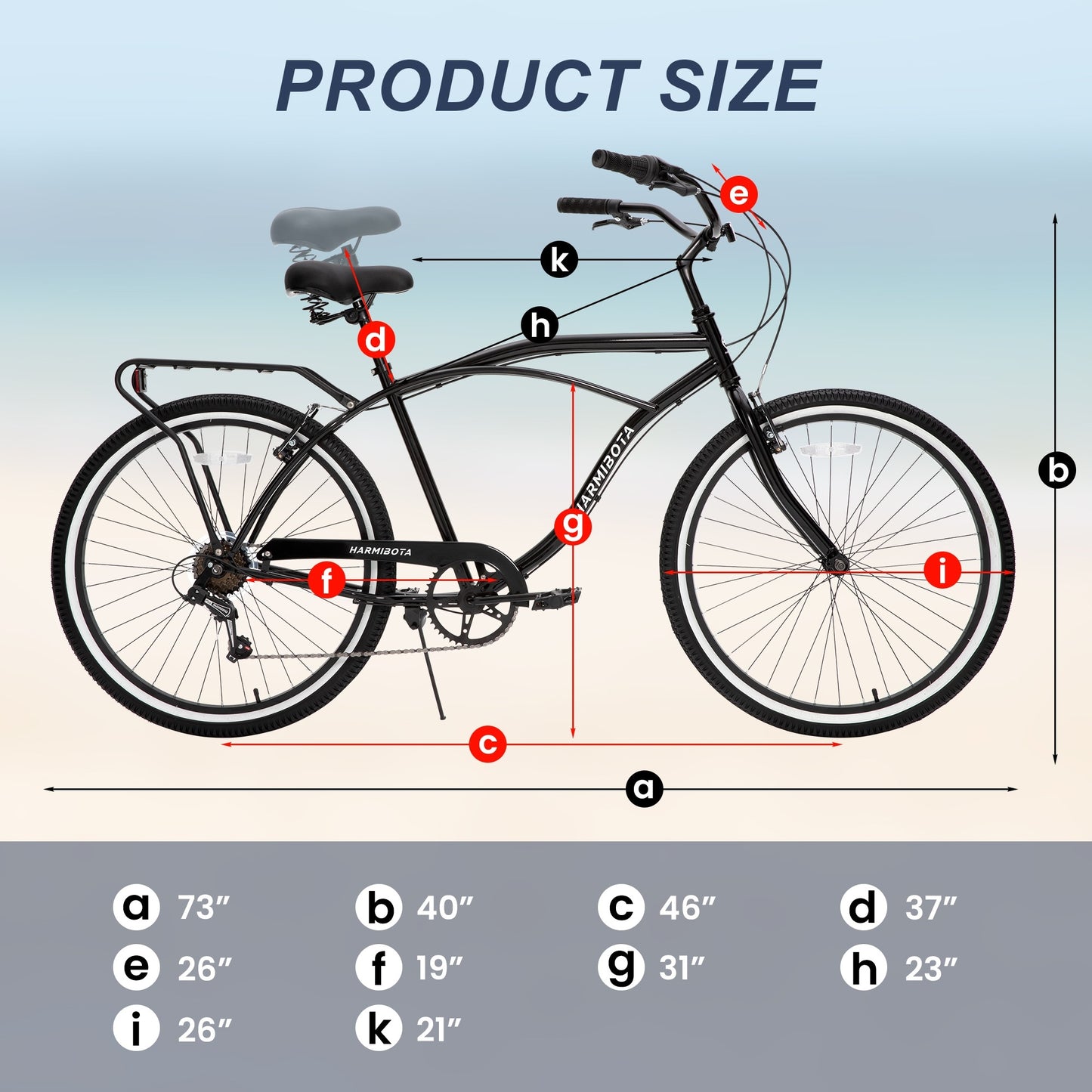 NEW Multifunction 26 Inch 7 Speed Bike Steel Frame U-brake Multi-function Rear Rack Multicolor Beach Bicycle Bikes