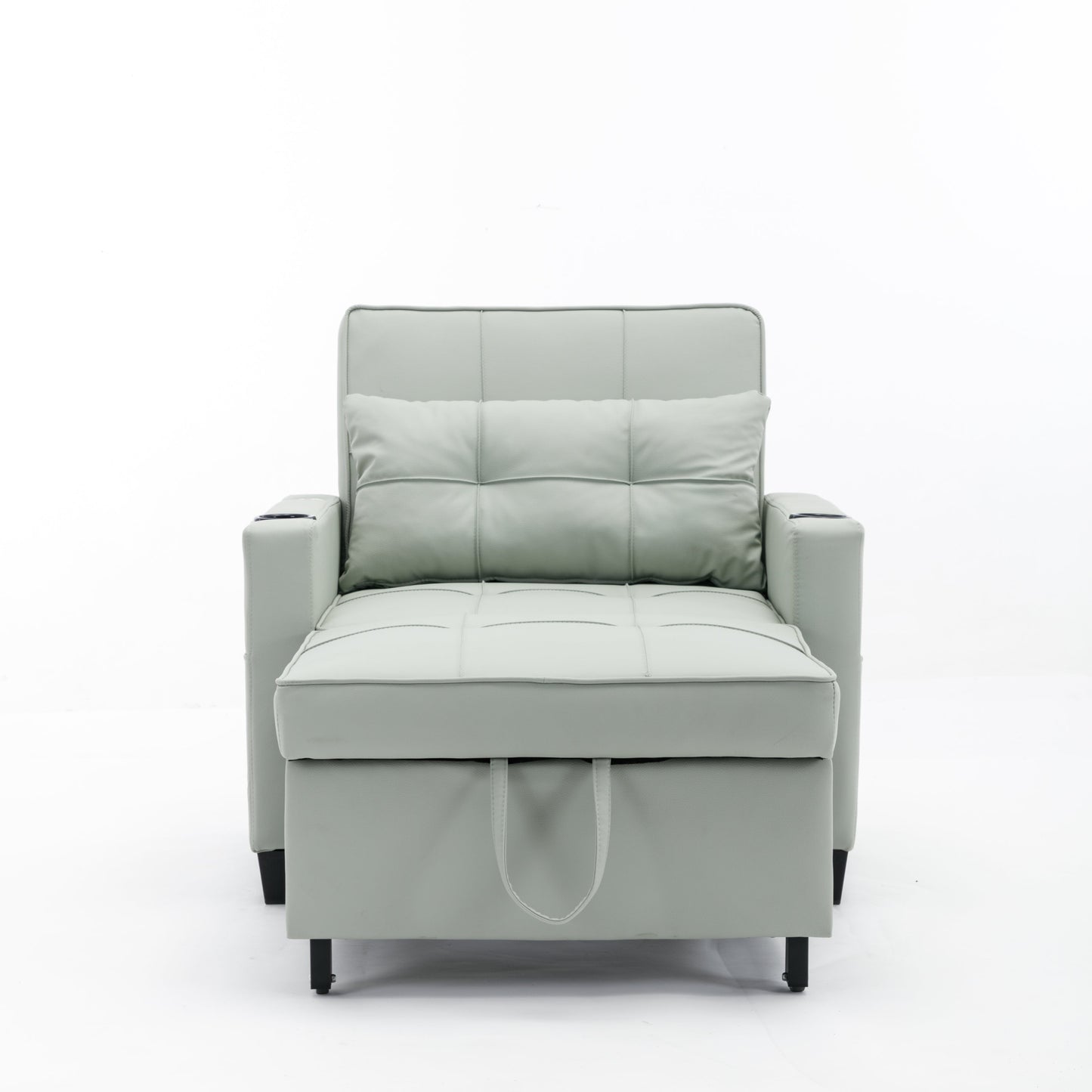 New Green Leather Futon 3-in-1 Pull Out Sleeper Chair