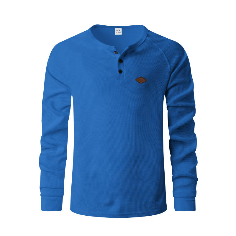New Waffle Buckle Quick-drying Raglan Henry Long Sleeve