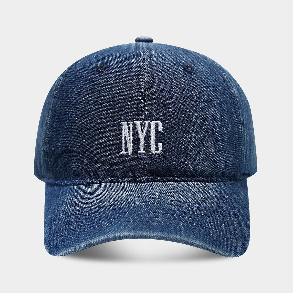 New American Retro Denim Alphabet Peaked Cap