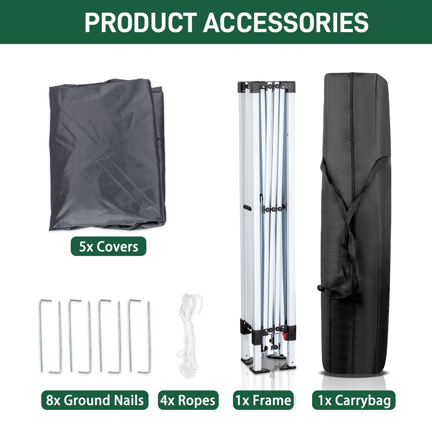 NEW Outdoor 10x10ft Dark Grey 4 Sides-2 Doors 2 Windows Folding Shed Oxford Cloth Iron Pipe Portable Tent