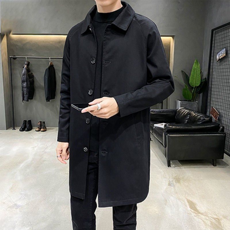 New Men's Mid-length Loose Skin Trench Casual Thin Coat
