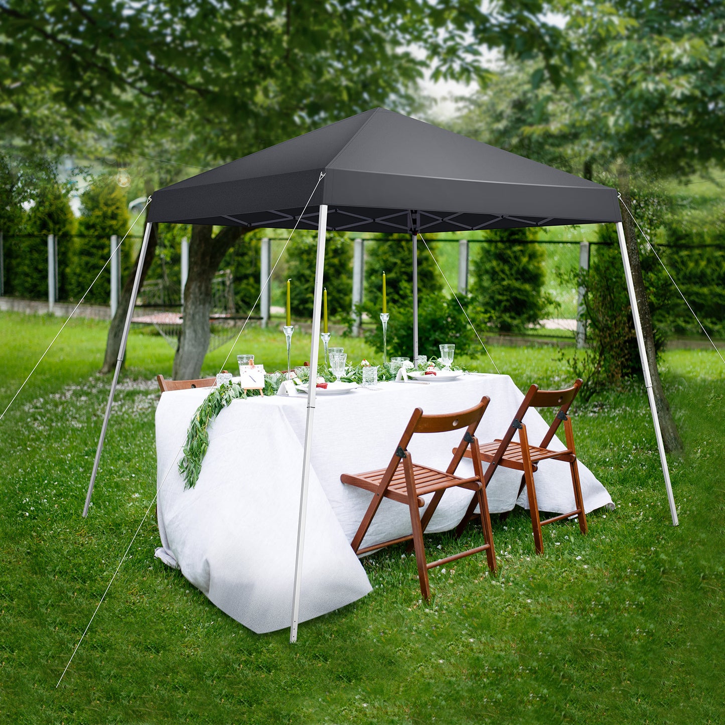 NEW 6X6ft Dark Gray Bevel No Enclosure Oxford Cloth Sprayed Iron Pipe Portable Folding Shed Shelter Tent