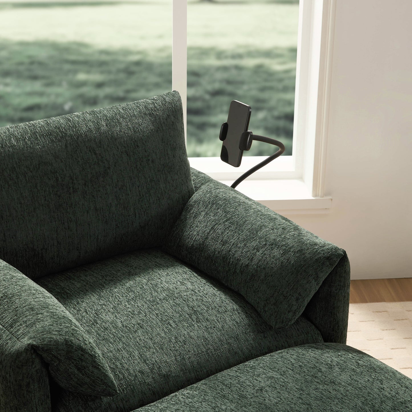 New Chenille Wide Seat Chaise Lounge