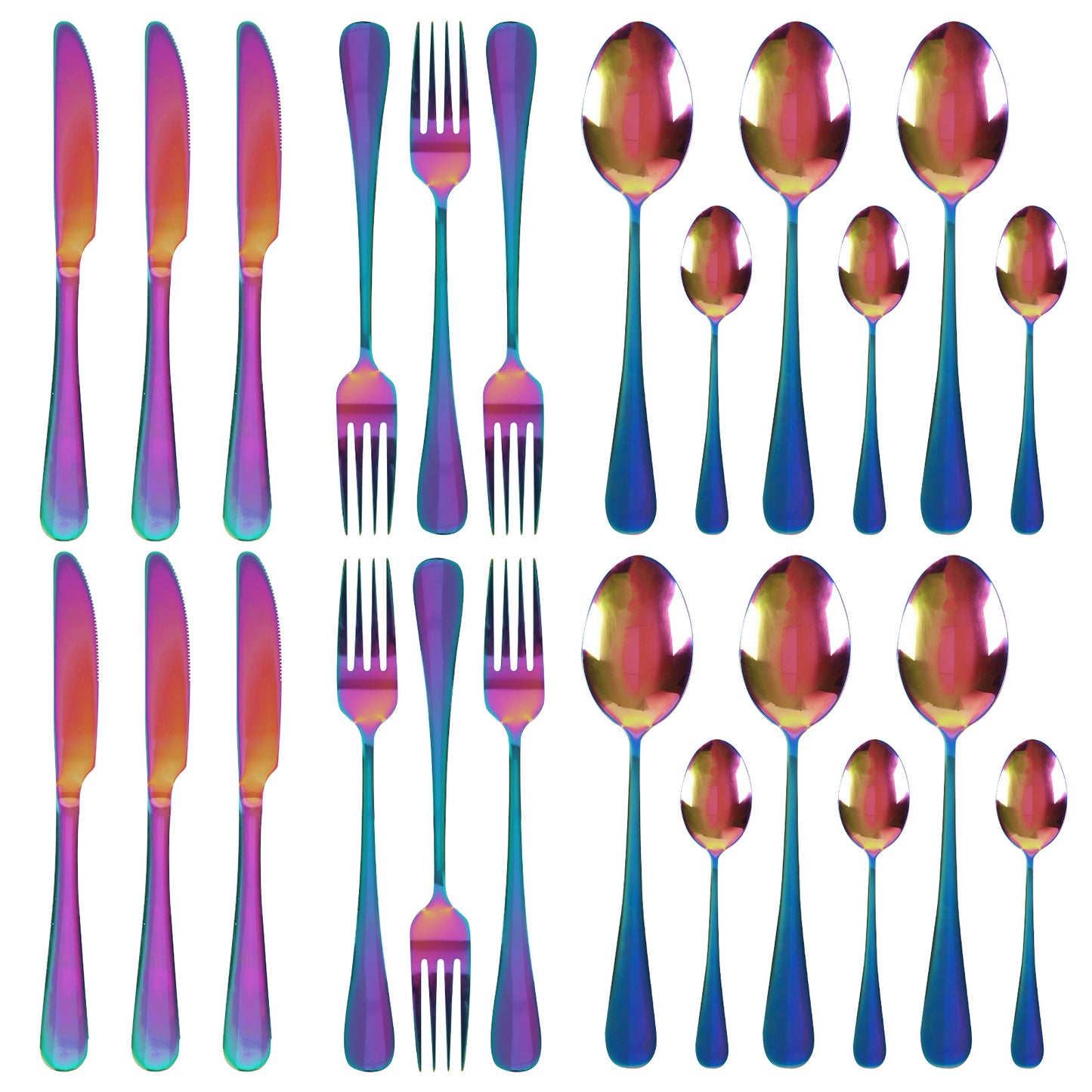 NEW High-end Stainless Steel Tableware 24pc Spoon Knife Fork Set