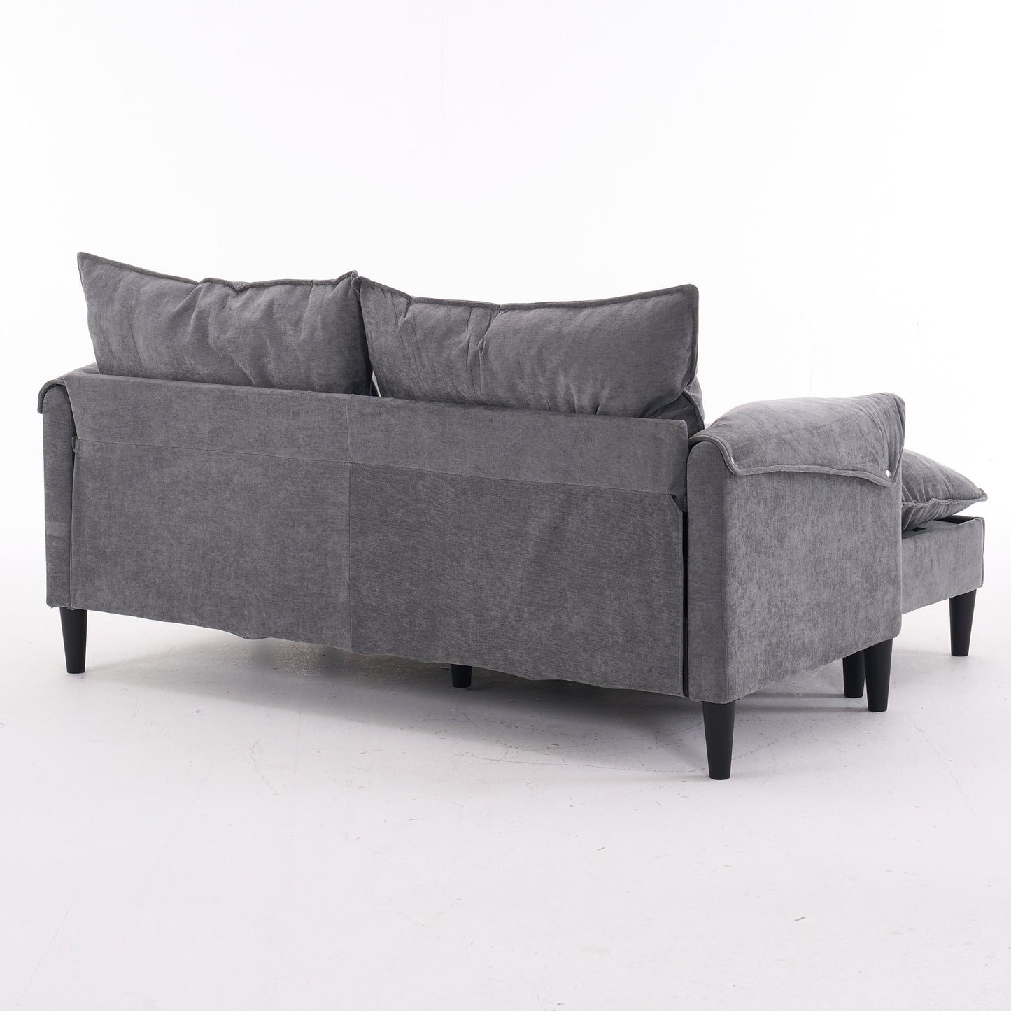 NEW Convertible Combination Gray U-Shaped Sofa with Footstools Storage