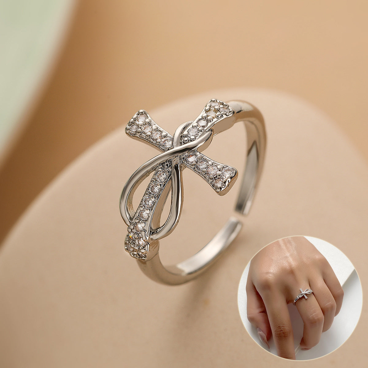 NEW Simple Color Matching Copper Ring Fashion Cross Evil Rings For Women Girl Finger Accessories Party Jewelry Gift