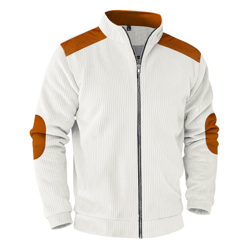New Retro Stand Collar Zipper Cardigan Casual Jacket For Men