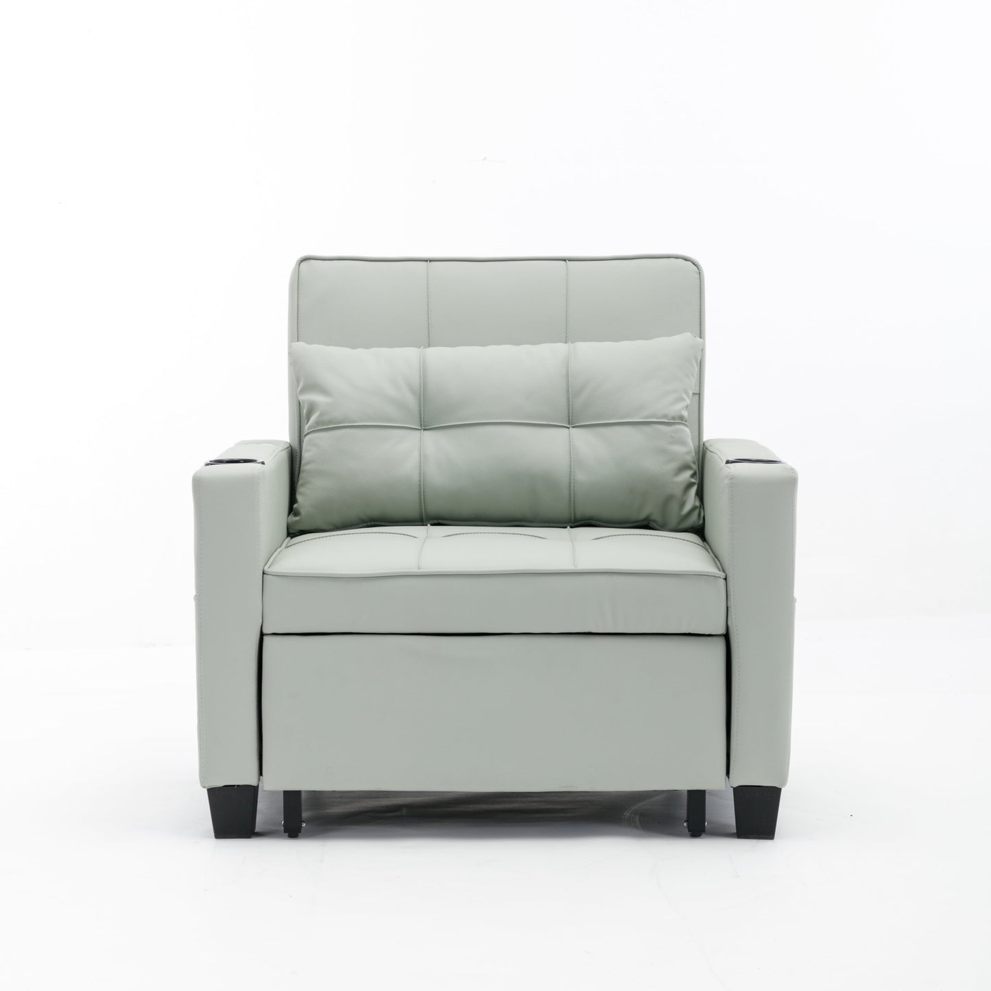 New Green Leather Futon 3-in-1 Pull Out Sleeper Chair
