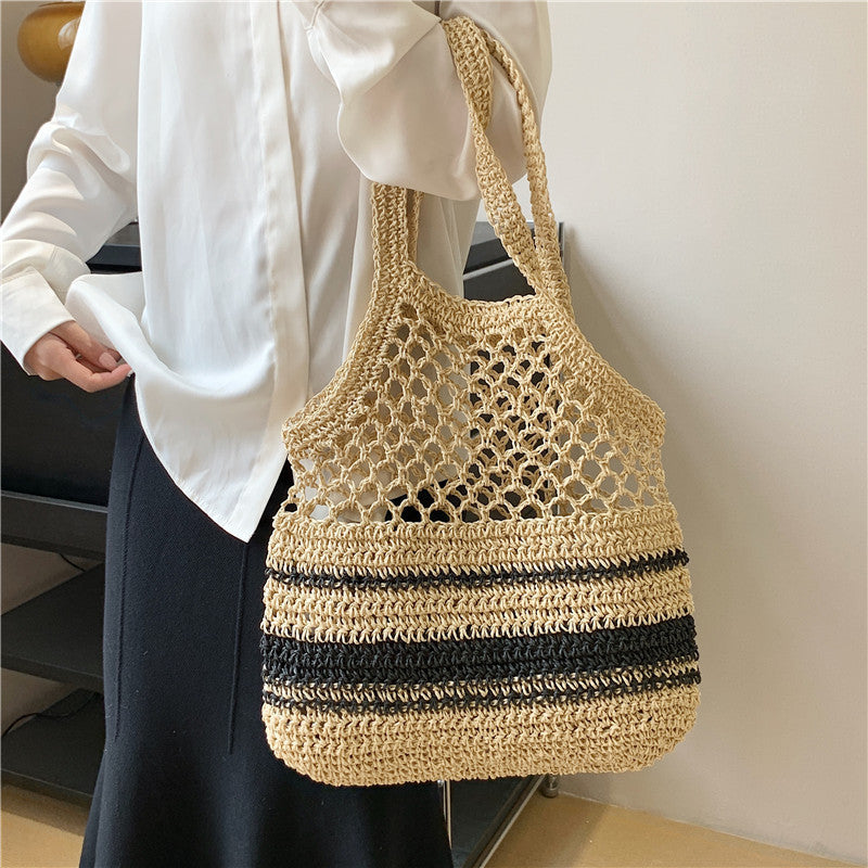 New Grass Woven Hollow Bag Single Shoulder Handle