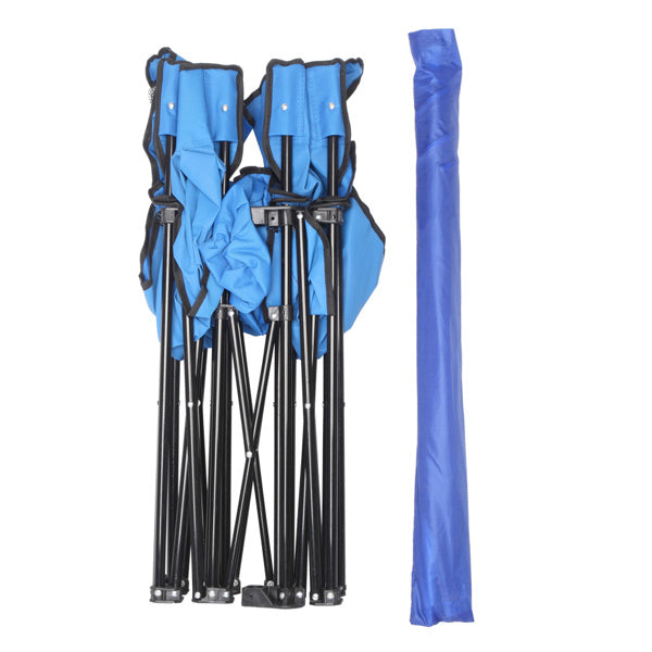NEW Blue Outdoor Portable 2 Seat Beach Fishing Folding Chair With Umbrella