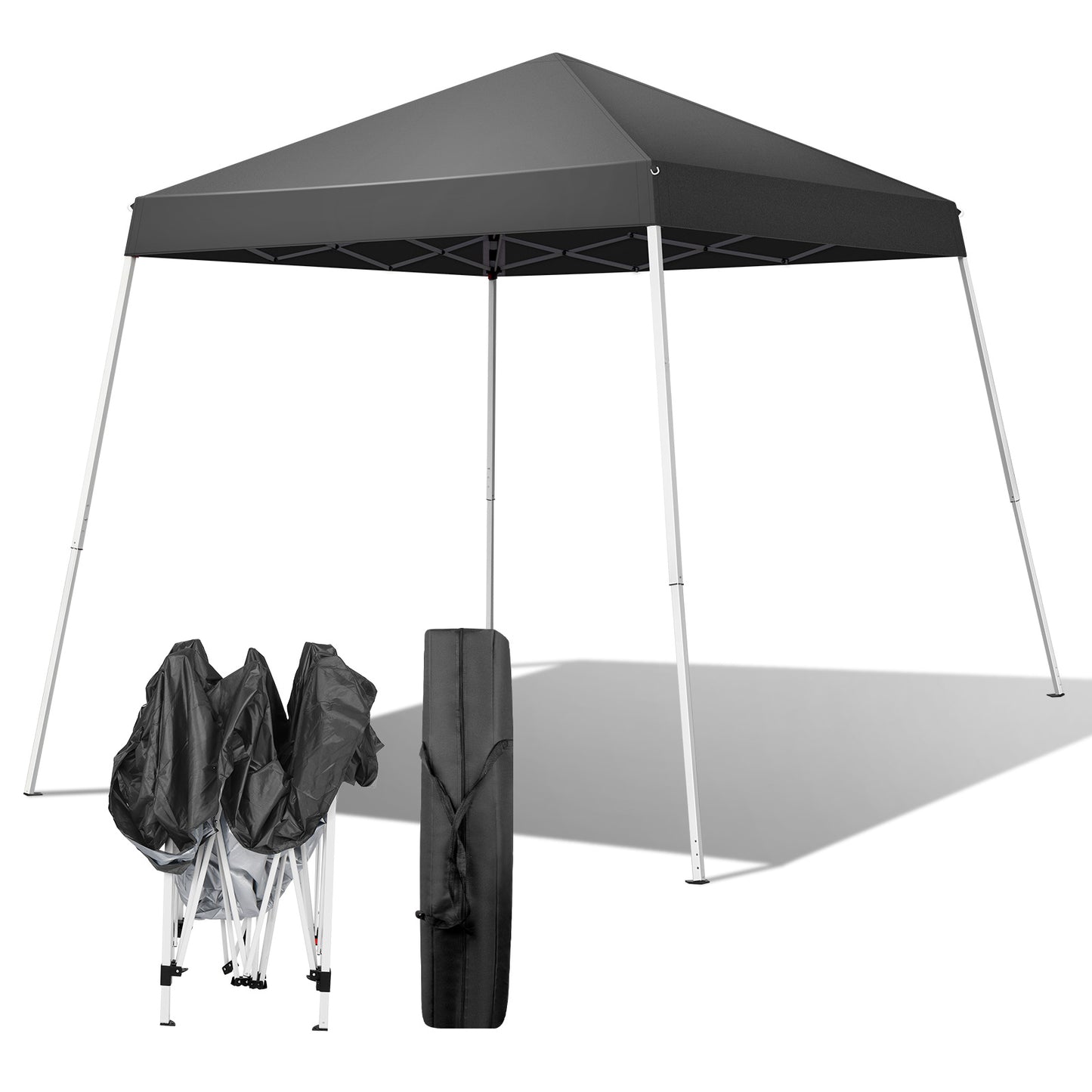 NEW 6X6ft Dark Gray Bevel No Enclosure Oxford Cloth Sprayed Iron Pipe Portable Folding Shed Shelter Tent