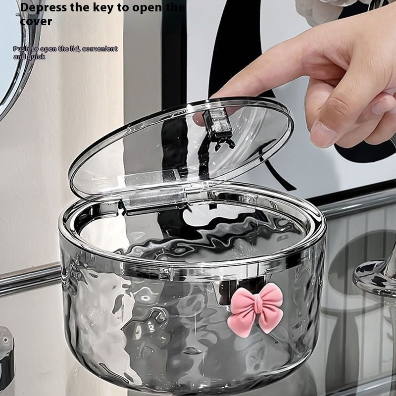 NEW Children's Water Ripple Finishing Box Desktop Hairpin For Girls Rubber Band Transparent Storage