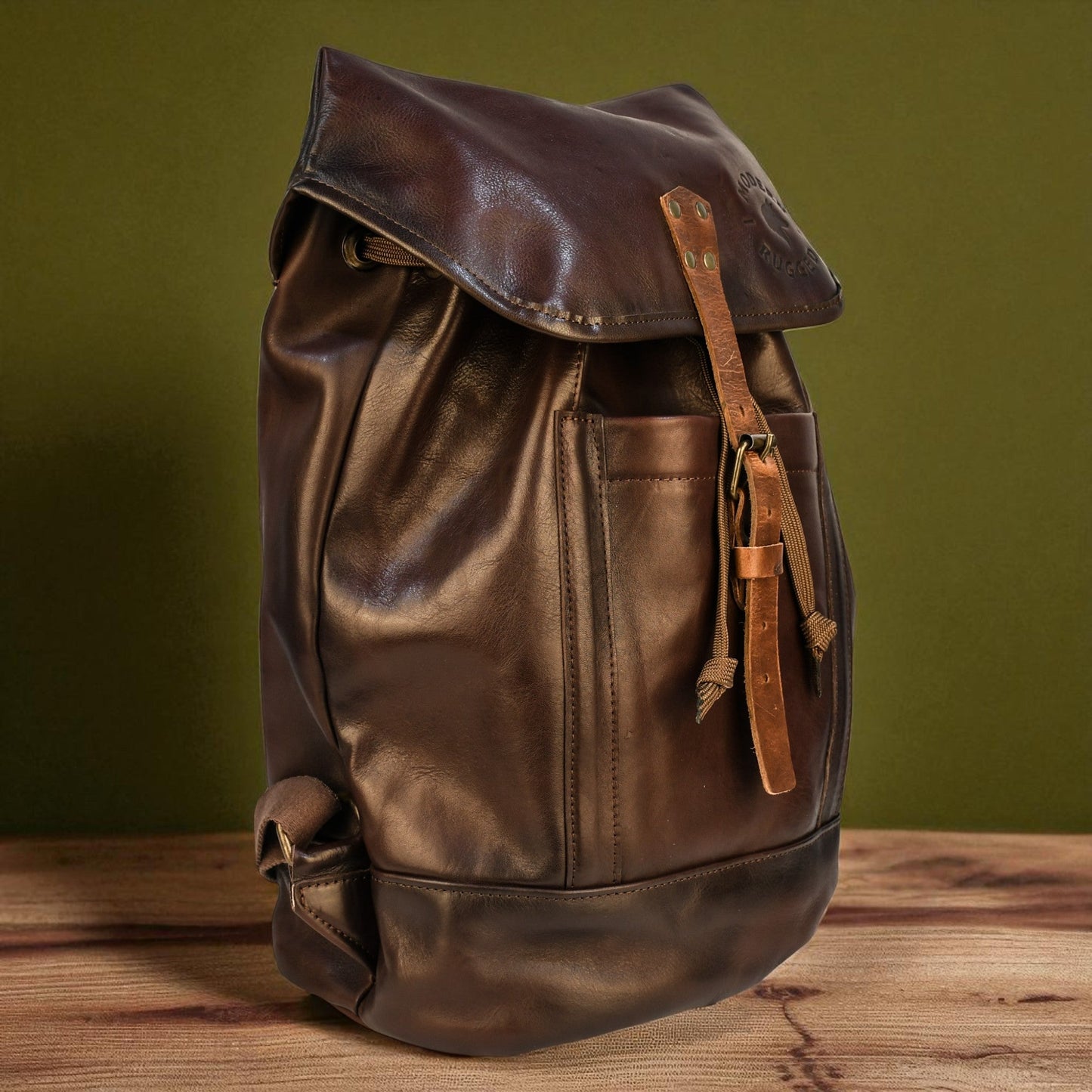 NEW Bovine Leather Single Strap Backpack - Brown