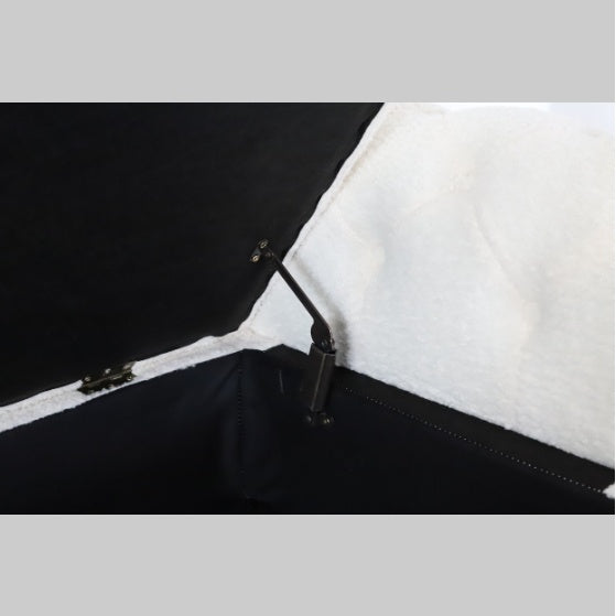 NEW Beige Teddy Velvet Multifunctional Storage Rectangular Sofa Stool