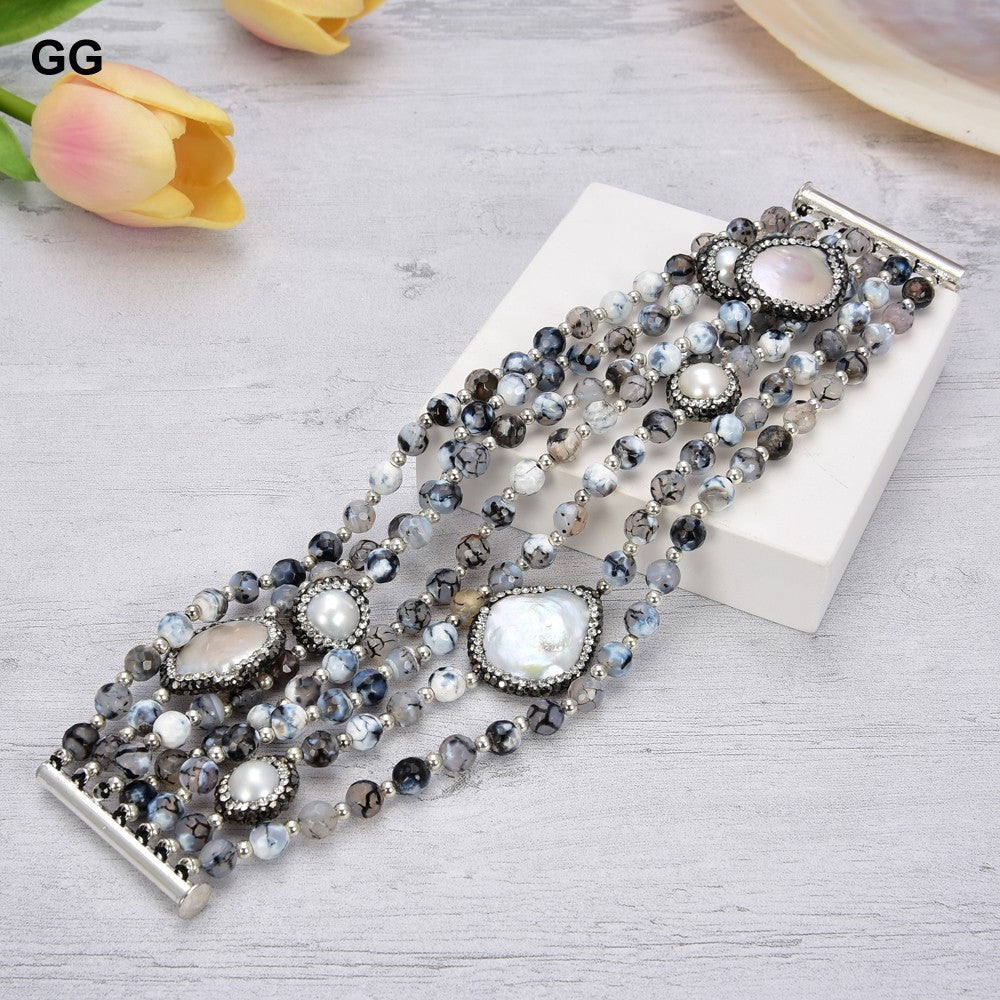 NEW Round Agate Stone Women's Bracelet