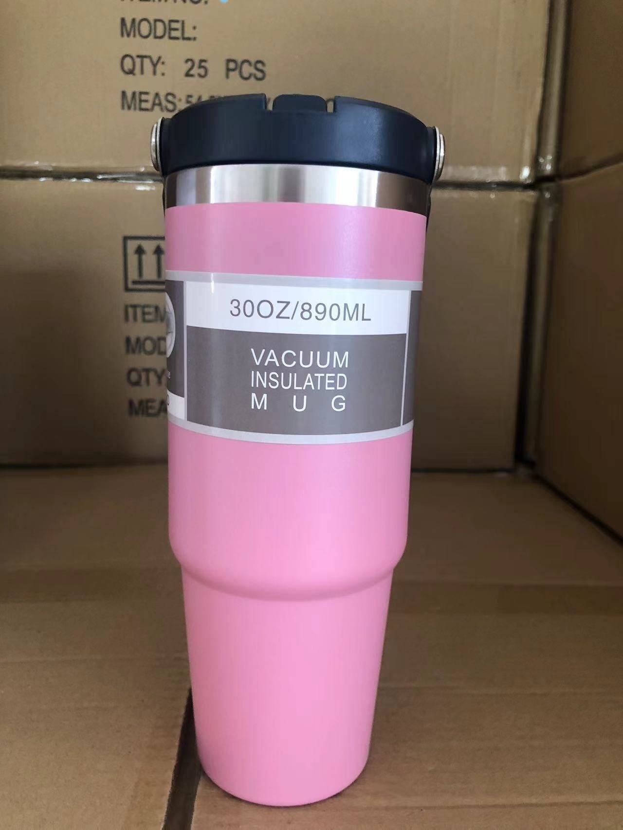 NEW Portable Car Cup Stainless Steel Cup Travel Sports Water Bottle With Handle Cover Coffee Tumbler Cup