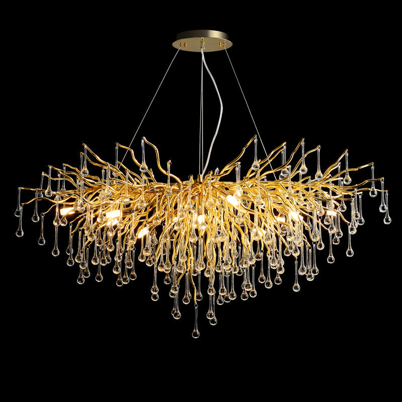 NEW Postmodern Light Fixture Luxury Chandelier Water Drop Crystal Lamp Atmosphere