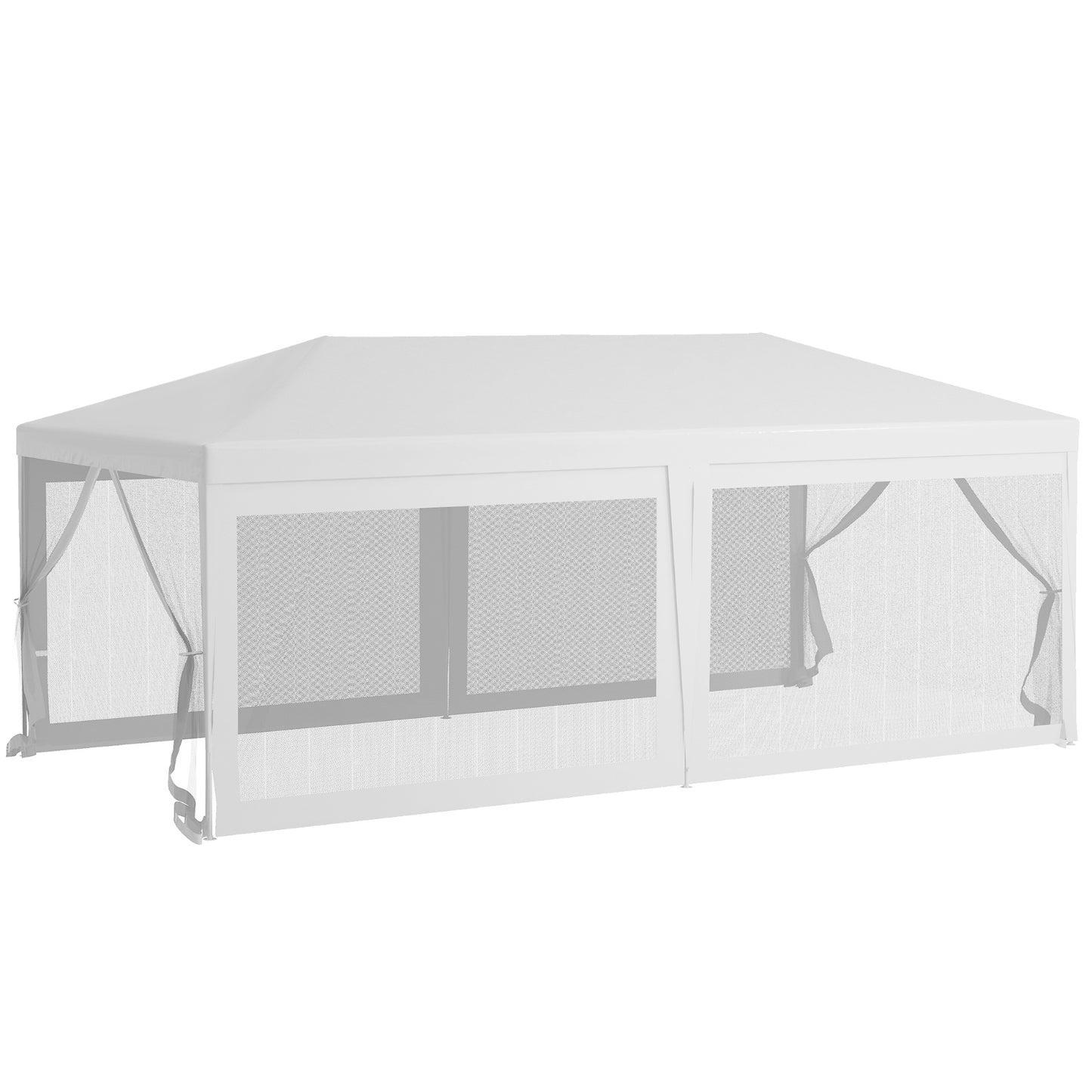 NEW Outsunny 10' X 20' Party Tent, Outdoor Wedding Canopy & Gazebo With 6 Removable Sidewalls, Shade She