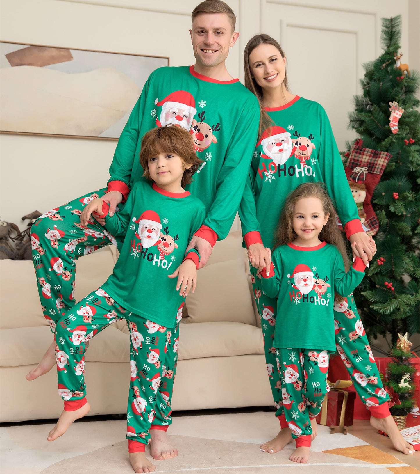 NEW Christmas Pajamas For Family Matching Family Christmas PJs Sets Santa Claus Printed Top Sleepwear