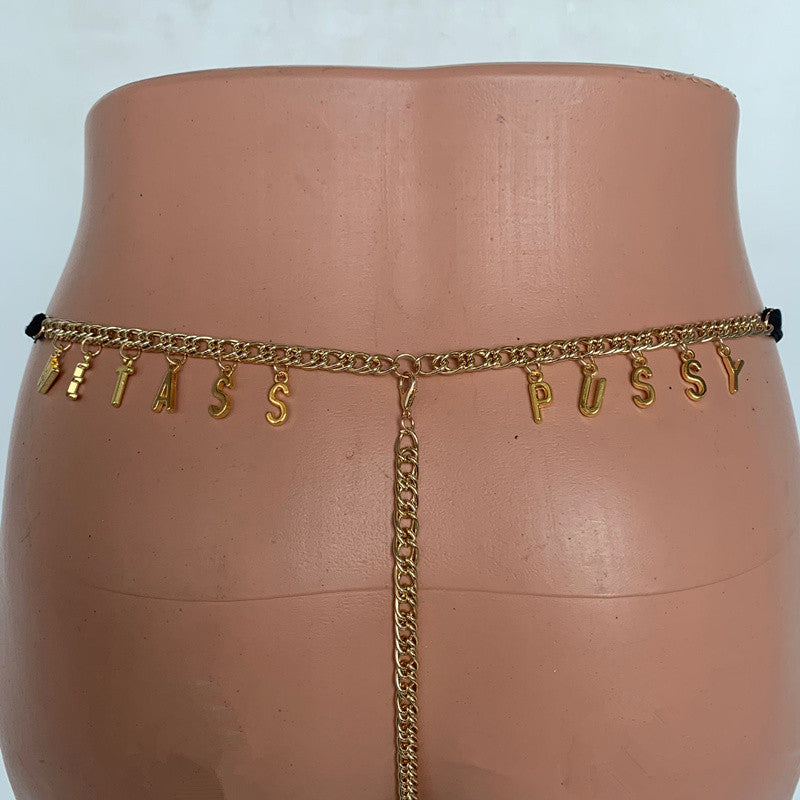 New Exy Women Custom Thong With Letter Name Personality G-String Panties Underwear Waist Body Chain Lace Thongs Jewelry Gift