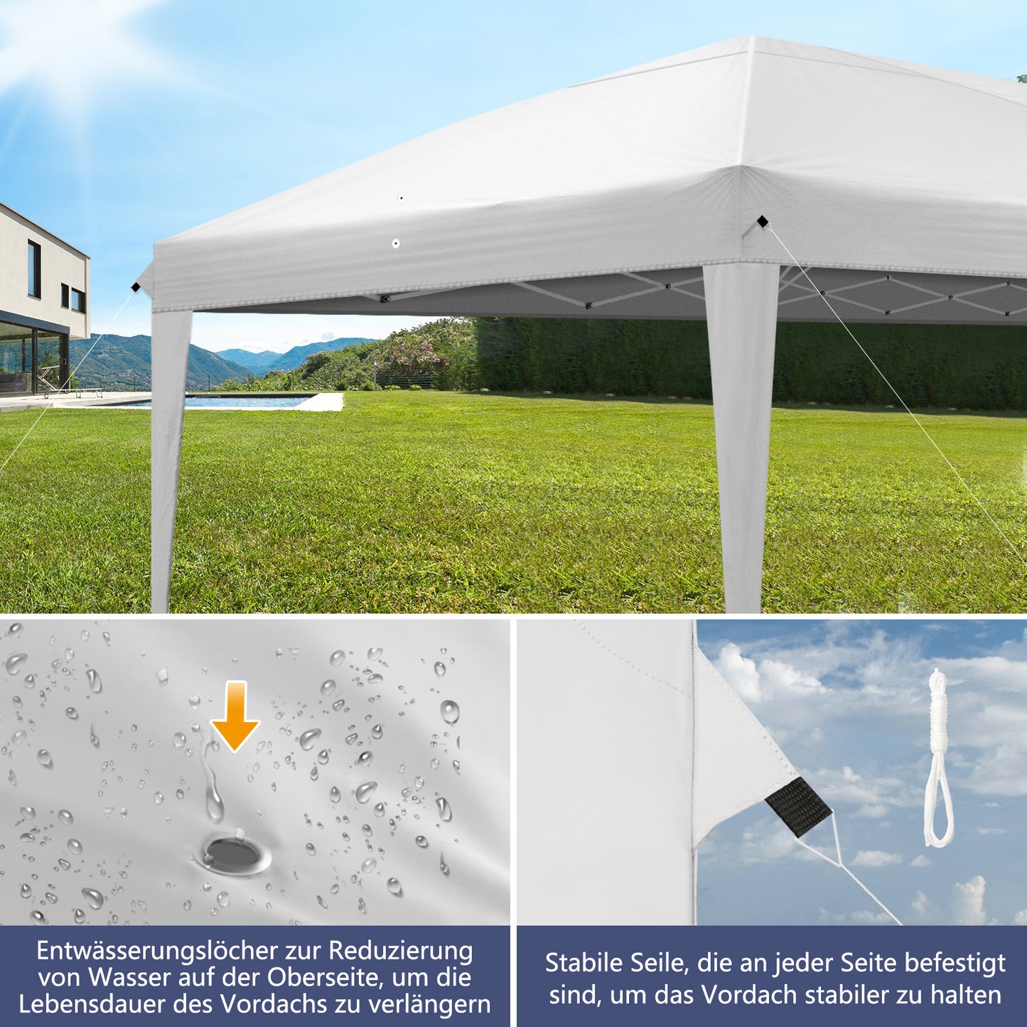 NEW Outdoor 3 X 6M White 6 Sides Home Folding Pergola Parking Shed Advertising Tent