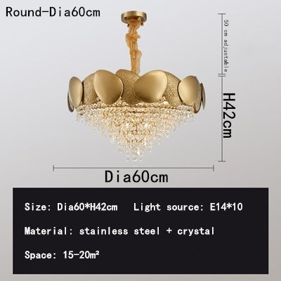 NEW Stainless Steel Living Room Ceiling Crystal Chandelier