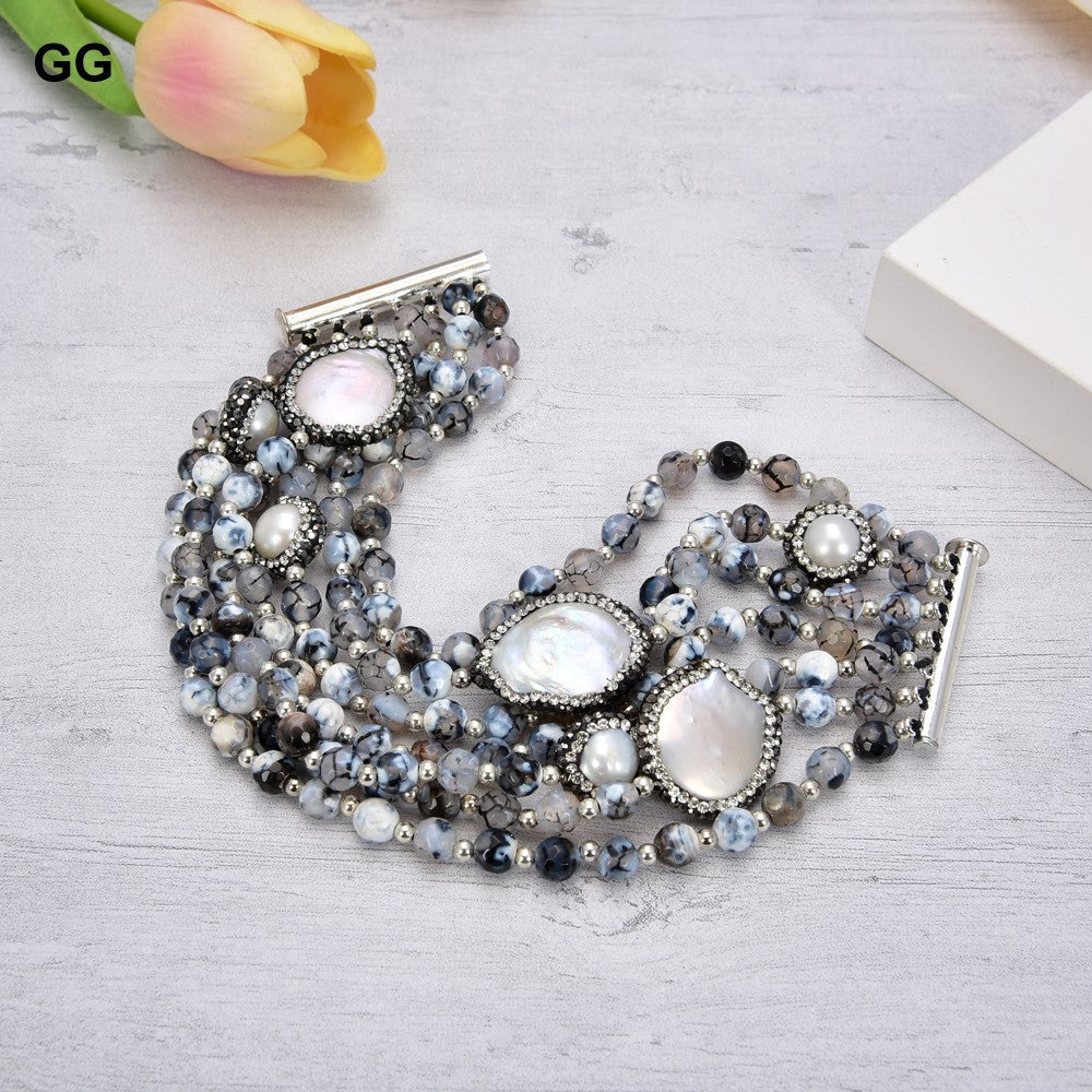 NEW Round Agate Stone Women's Bracelet