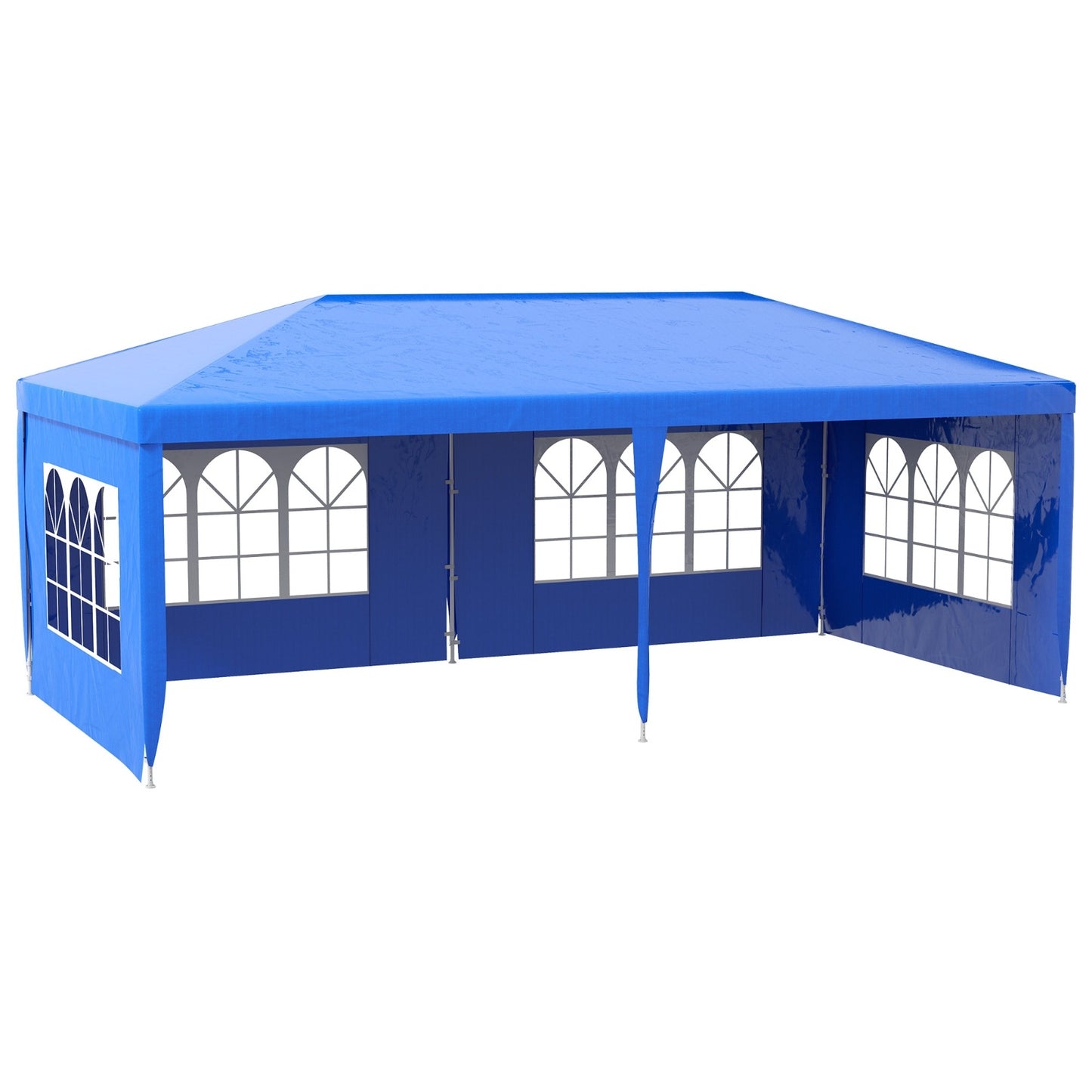 NEW Outsunny 9.6' X 19' Large Party Tent, Outdoor Event Shelter, Gazebo Canopy With 4 Removable Window S