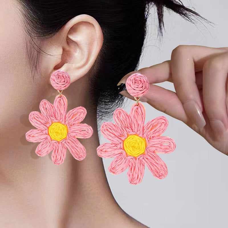 New High-grade Silver Pin Earrings Women's Bohemian Style Ornament