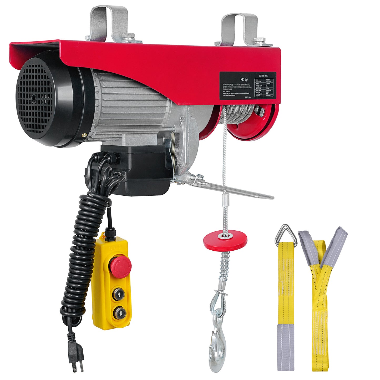 NEW VEVOR Electric Hoist 1320 Lbs Lifting Capacity 1150W 110V Electric Steel Wire Winch With 14ft Wired Remote Control