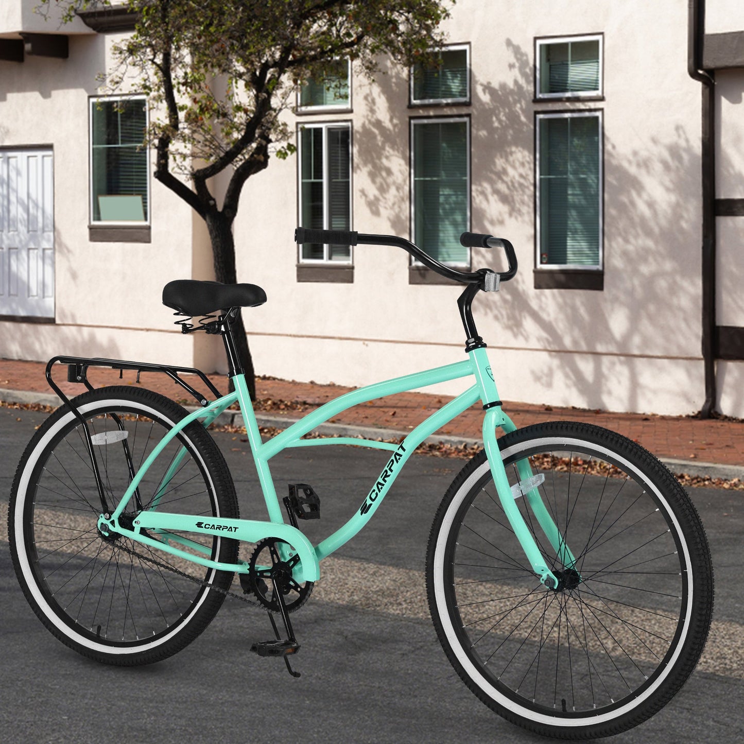 NEW S26204 26 Inch Beach Cruiser Bike for Men and Women, Steel Frame, Single Speed Drivetrain, Upright