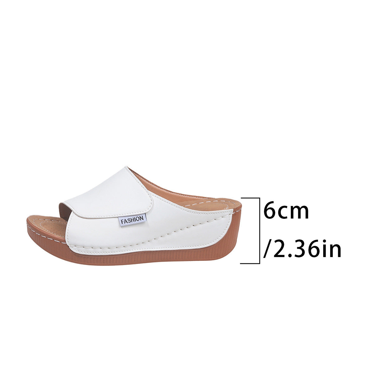 NEW Summer Wedge Slides Slippers Fashion Fish Mouth Thick Bottom Roman Shoes Solid Color Beach Sandals For Women