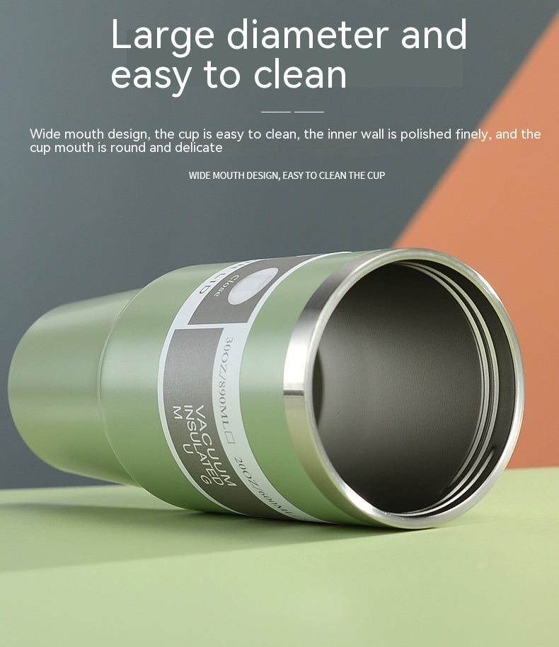 NEW Portable Car Cup Stainless Steel Cup Travel Sports Water Bottle With Handle Cover Coffee Tumbler Cup