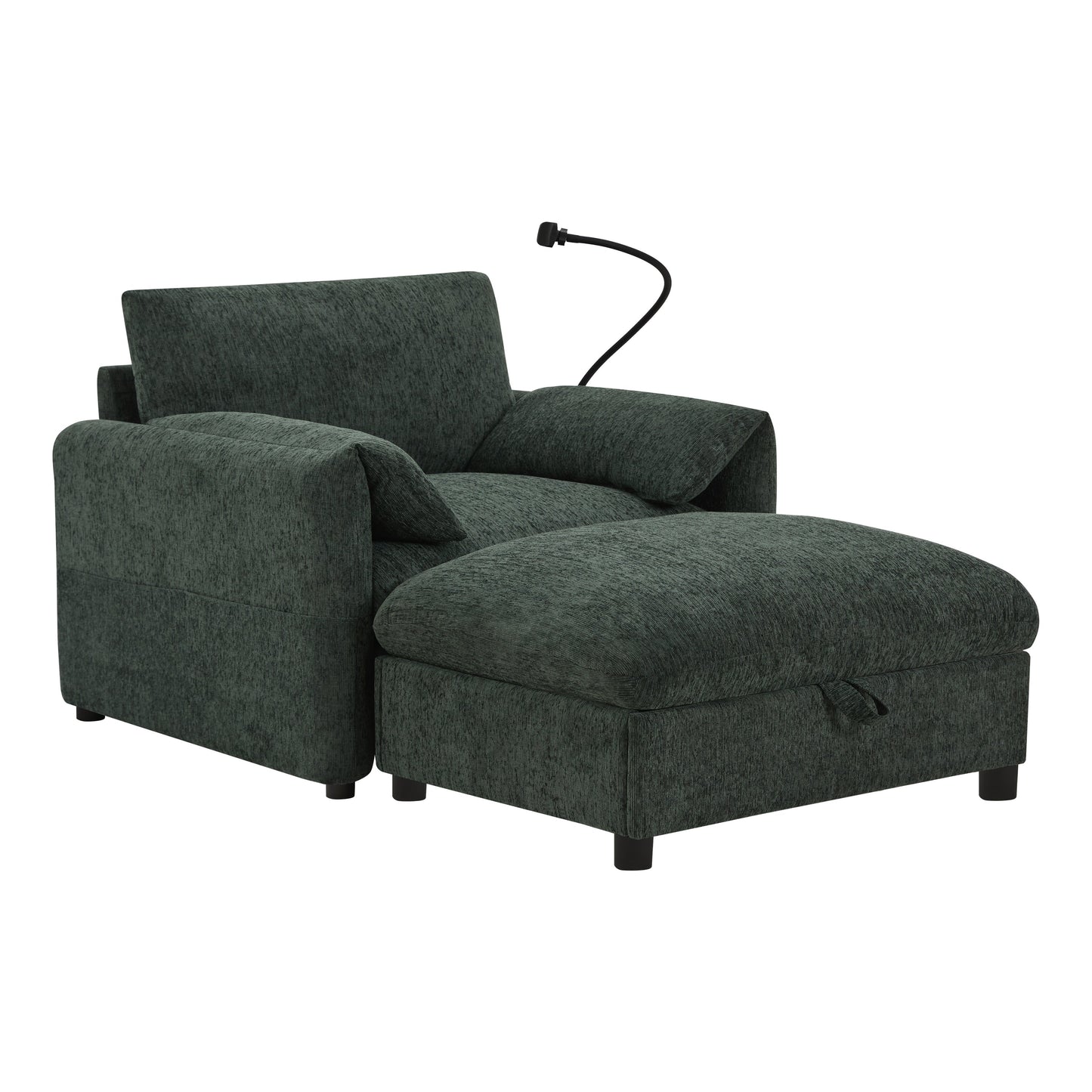 New Chenille Wide Seat Chaise Lounge