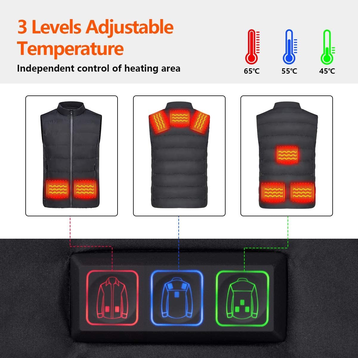 NEW Intelligent Three-speed Temperature Control Electric Heating Vest Keeps The Whole Body Warm