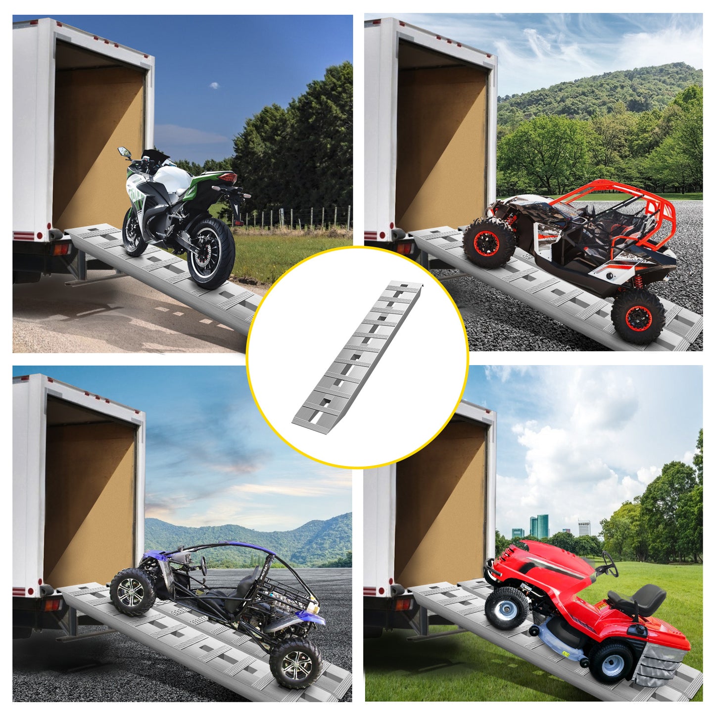 NEW VEVOR 60'X 12 X 2.5inch Aluminum Trailer Ramps 6000LBS Rust Resist Beaver Tail